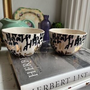 Kate Roebuck Anthropologie HAHA Bowl 2 bowls